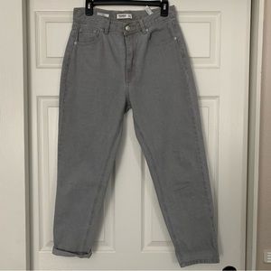 EUC Pull & Bear High Waisted Mom Jeans, Grey, 8